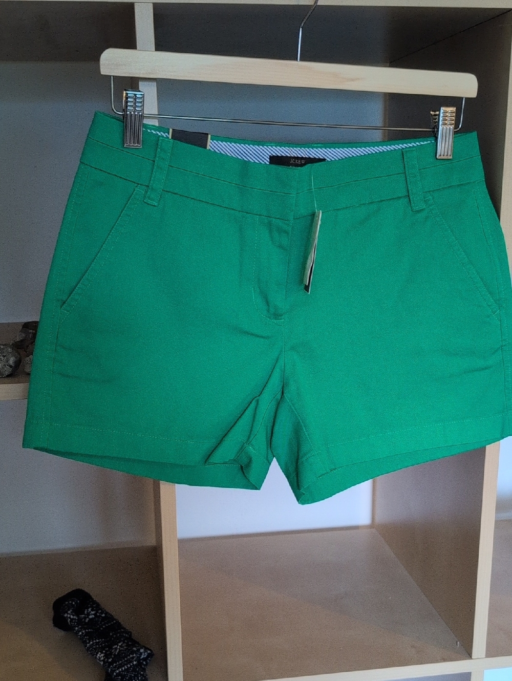 J. Crew Bright Green High-Rise Chino Shorts